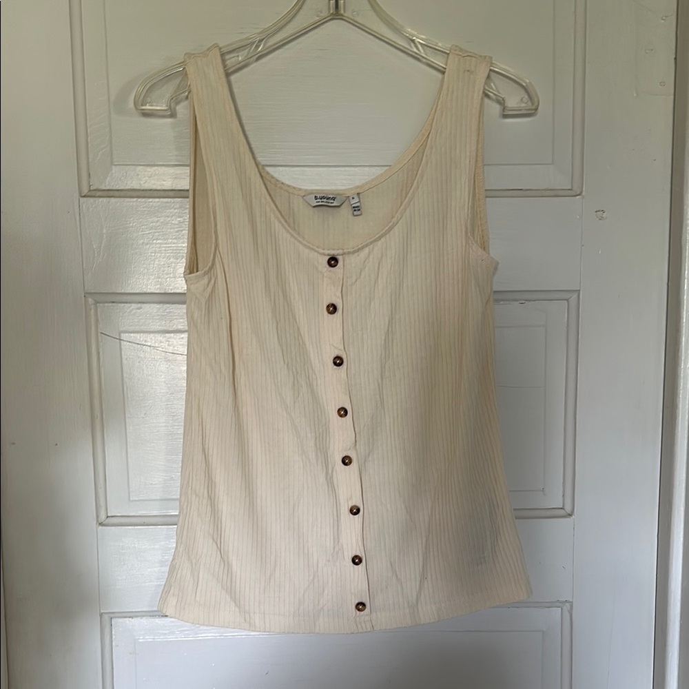 Cream Button-Front Tank Top